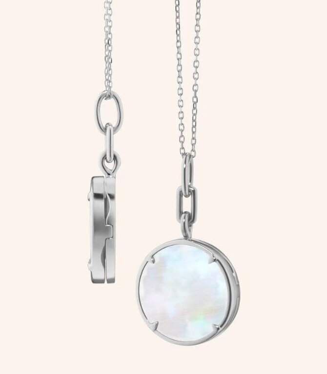 MONICA RICH KOSANN MONICA RICH KOSANN "Brooke"Slim Sterling Silver Locket Necklace