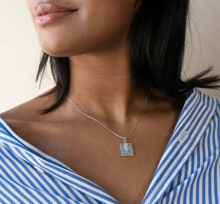 MONICA RICH KOSANN MONICA RICH KOSANN "She is Fierce" Sterling Silver Necklace with Sapphire