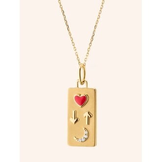 MONICA RICH KOSANN Love You To the Moon and Back 18K Gold Medallion with Red Enamel and Diamond