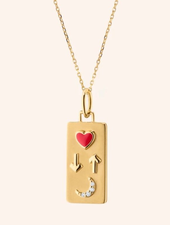MONICA RICH KOSANN MONICA RICH KOSANN   Love You To the Moon and Back 18K Gold Medallion with Red Enamel and Diamond