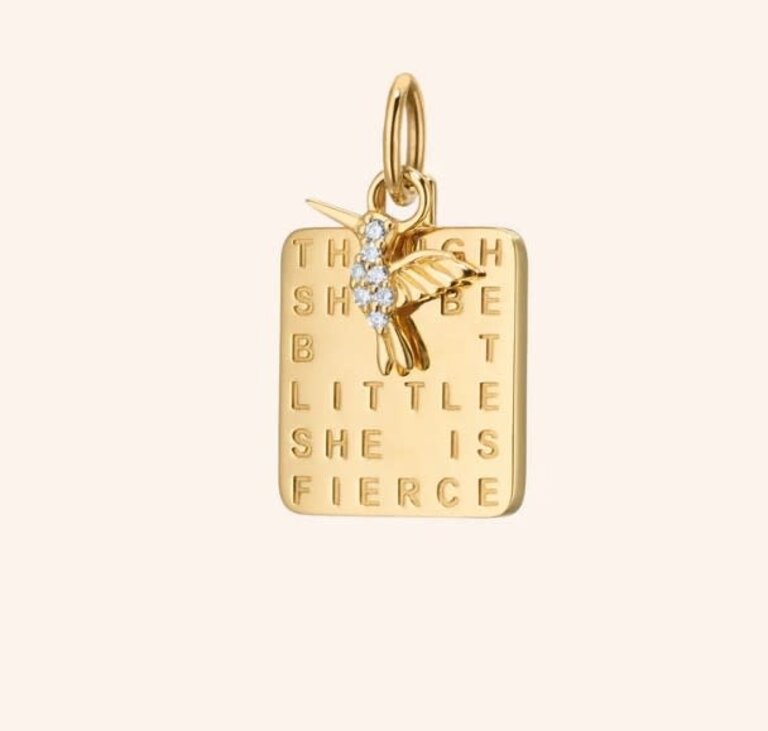 MONICA RICH KOSANN MONICA RICH KOSANN "She is Fierce" 18K Gold Charm with Diamond Hummingbird
