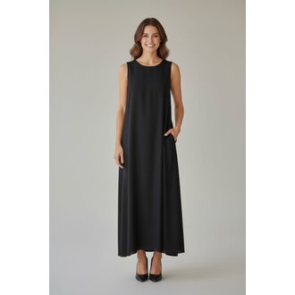 B-YU Long Tank Dress- Black