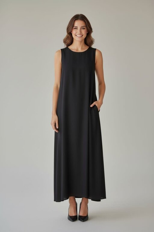 B-YU B-YU Long Tank Dress- Black
