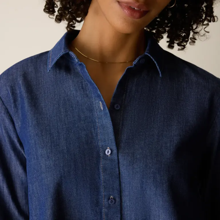 EILEEN FISHER EILEEN FISHER Classic Collar Short A-Line Shirt