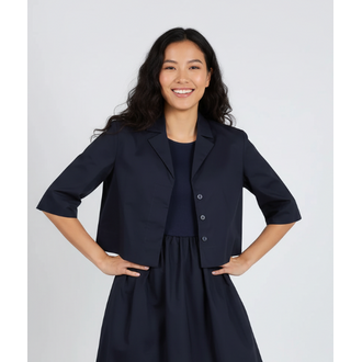 ELLIOTT LAUREN Double Up Button Front Crop Jacket