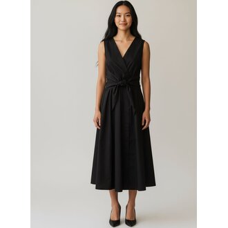 ELLIOTT LAUREN Faux Wrap Dress with Tie Front