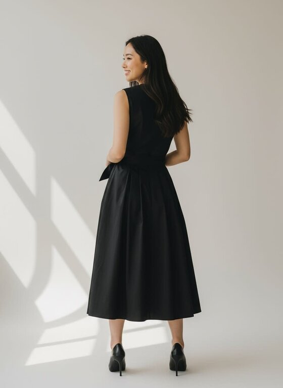 ELLIOTT LAUREN ELLIOTT LAUREN Faux Wrap Dress with Tie Front