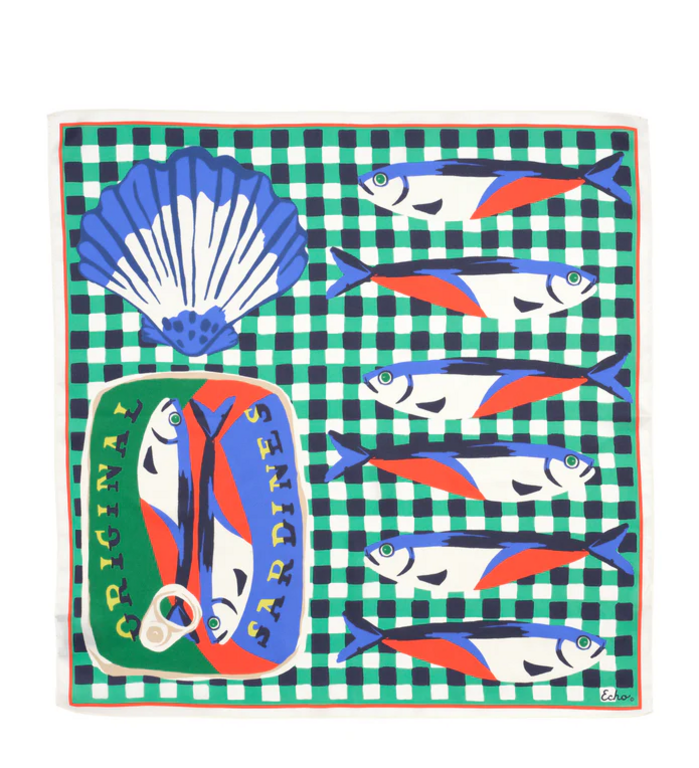 ECHO DESIGN GROUP ECHO DESIGN GROUP Tinned Fish Silk Bandana