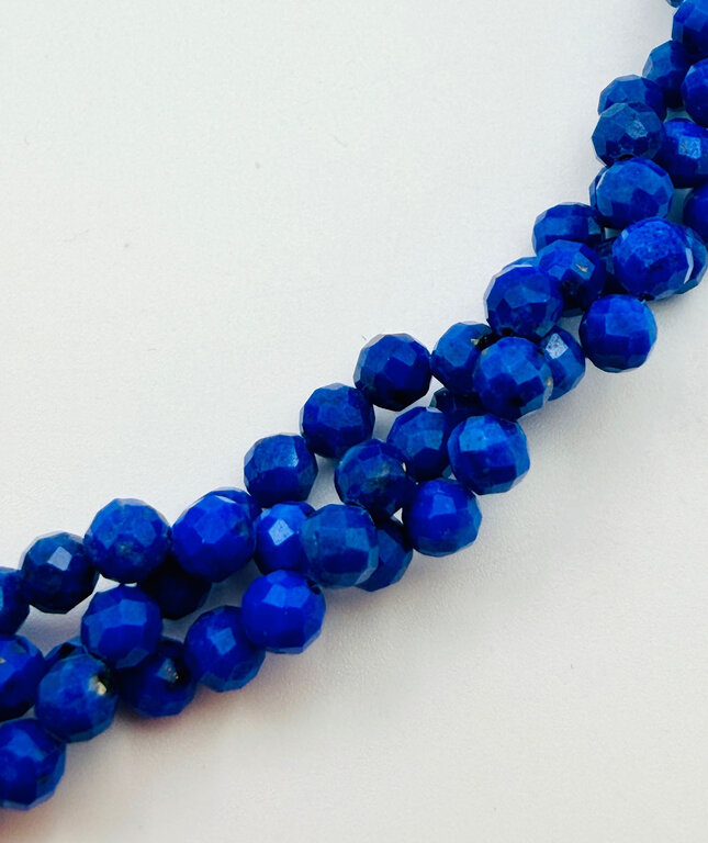 JMNYC DESIGNS JMNYC Faceted Lapis Ball Necklace