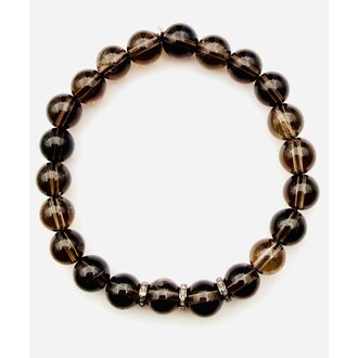 JMNYC DESIGNS Smith Smokey Quartz Ball Stretch Bracelet