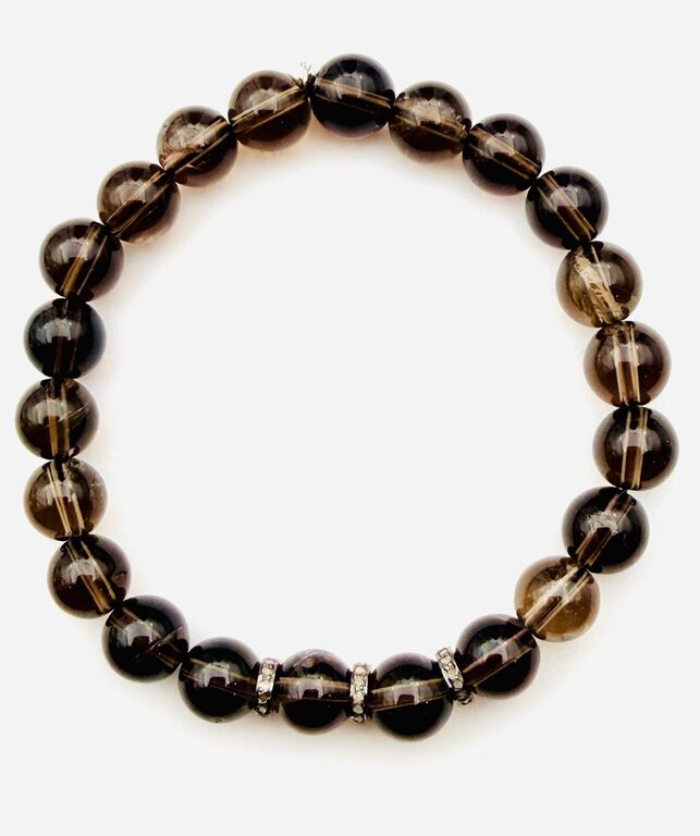 JMNYC DESIGNS JMNYC Smith Smokey Quartz Ball Stretch Bracelet