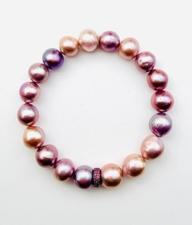 JMNYC DESIGNS JMNYC Mauve Edison Pearl Stretch Bracelet