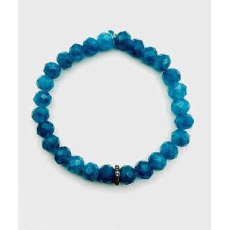 JMNYC DESIGNS Neon Blue Apatite Stretch Bracelet