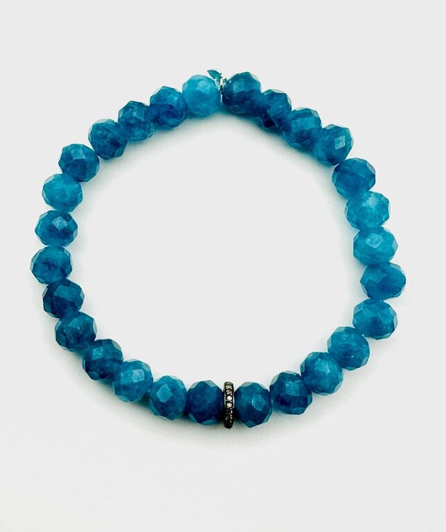 JMNYC DESIGNS JMNYC Neon Blue Apatite Stretch Bracelet