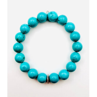 JMNYC DESIGNS Smooth Turquoise Ball Stretch Bracelet