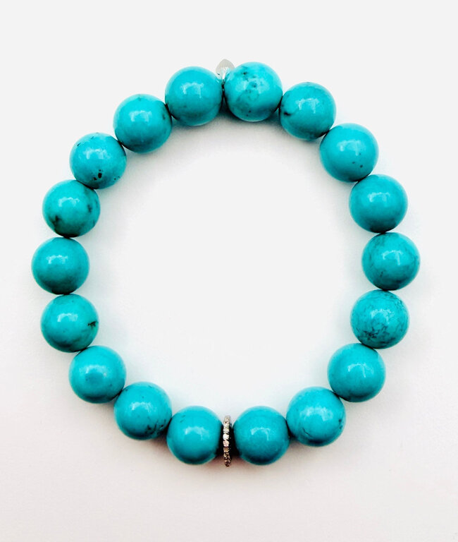 JMNYC DESIGNS JMNYC Smooth Turquoise Ball Stretch Bracelet