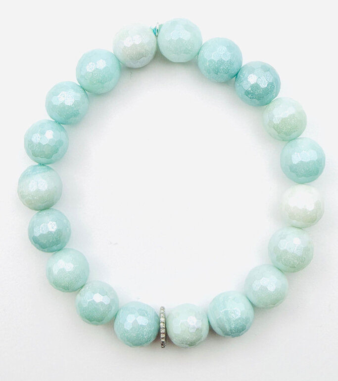 JMNYC DESIGNS JMNYC Mystic Aqua Quartz Stretch Bracelet