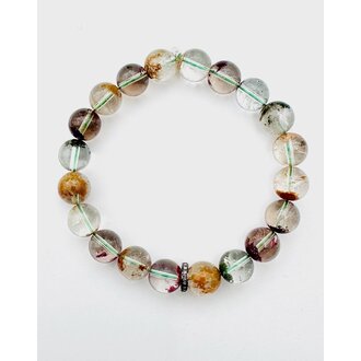 JMNYC DESIGNS Smooth Phantom Quartz Stretch Bracelet