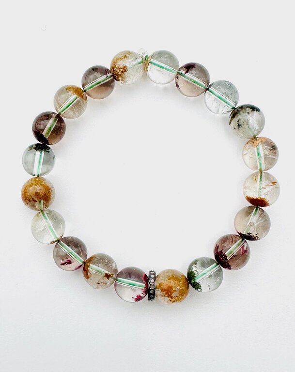 JMNYC DESIGNS JMNYC Smooth Phantom Quartz Stretch Bracelet