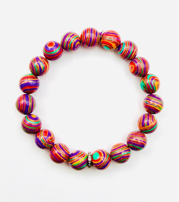 JMNYC DESIGNS JMNYC Summer Fun Fordite Ball Bracelet