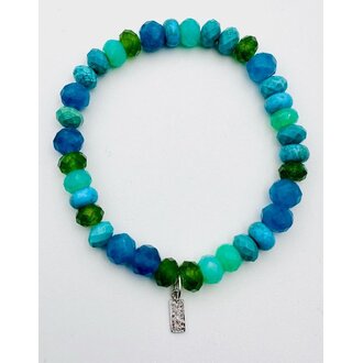 JMNYC DESIGNS Multi Stone Stretch Bracelet