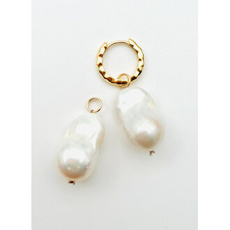 JMNYC DESIGNS Medium White Baroque Pearl Earring Charm