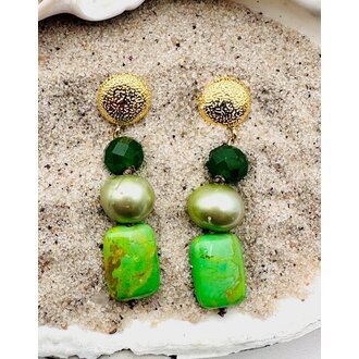 JMNYC DESIGNS Green Multi-Stone Earrings