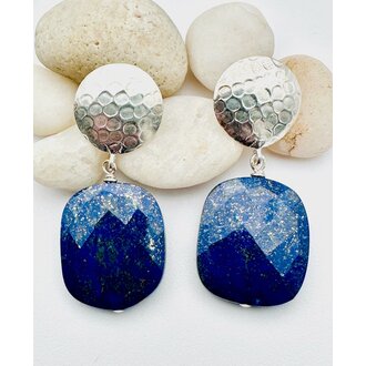JMNYC DESIGNS Facted Lapis Earrings