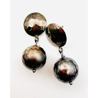 JMNYC DESIGNS Faceted Tahitian Pearl Earrings