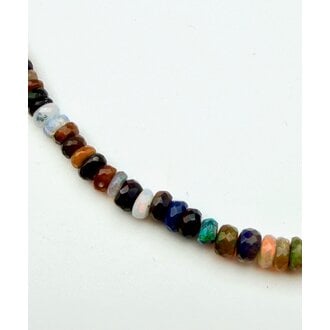 JMNYC DESIGNS Faceted Fall Multi Colored Opal Rondelle Necklace