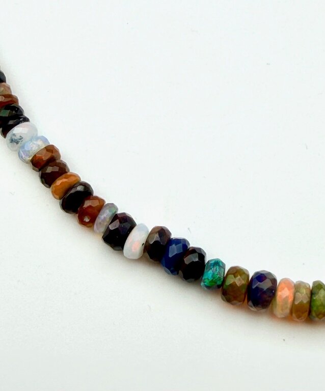 JMNYC DESIGNS JMNYC Faceted Fall Multi Colored Opal Rondelle Necklace