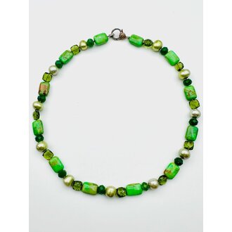 JMNYC DESIGNS Green Arizona Turquoise & Peridot Mix Necklace