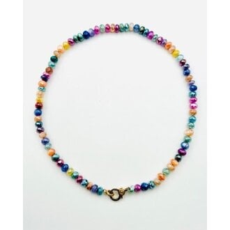 JMNYC DESIGNS Faceted Mystic Multi-Color Gemstone Necklace