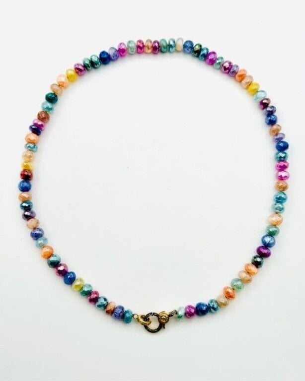 JMNYC DESIGNS JMNYC Faceted Mystic Multi-Color Gemstone Necklace