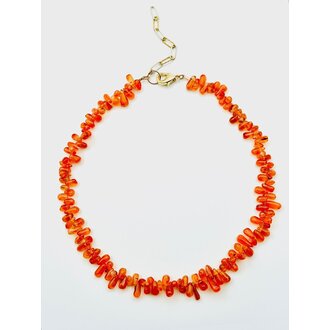 JMNYC DESIGNS Carnelian Teardrop Necklace