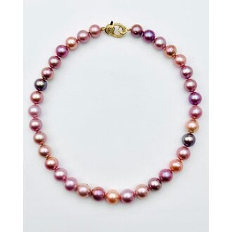 JMNYC DESIGNS Multi-Pink Graduated Freshwater Edison Pearl Necklace