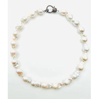 JMNYC DESIGNS White Freshwater Baroque Peal Necklace