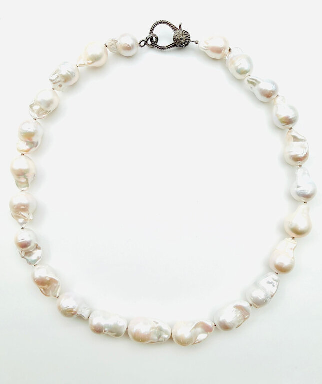 JMNYC DESIGNS JMNYC White Freshwater Baroque Peal Necklace