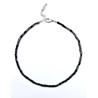 JMNYC DESIGNS Rectangular Black Spinel Necklace