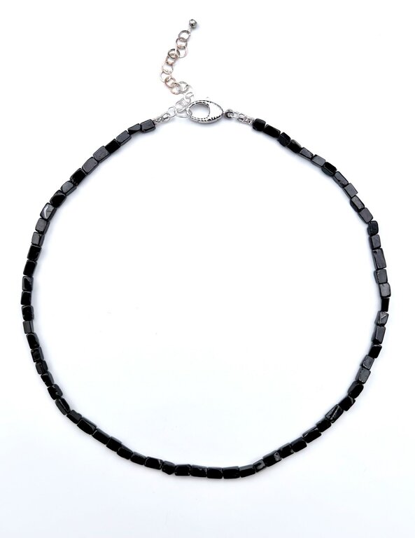 JMNYC DESIGNS JMNYC Rectangular Black Spinel Necklace