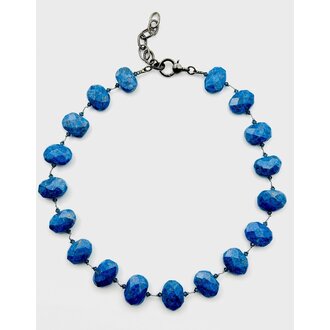 JMNYC DESIGNS Faceted Denim Lapis Necklace