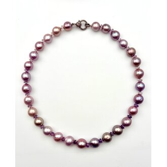 JMNYC DESIGNS Large Purple Edison Freshwater Pearl & Amethyst Necklace