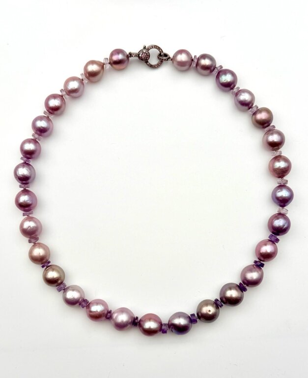 JMNYC DESIGNS JMNYC Large Purple Edison Freshwater Pearl & Amethyst Necklace