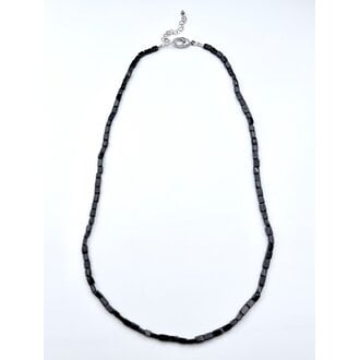 JMNYC DESIGNS Rectangular Black Spinel Necklace