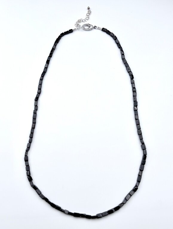 JMNYC DESIGNS JMNYC Rectangular Black Spinel Necklace