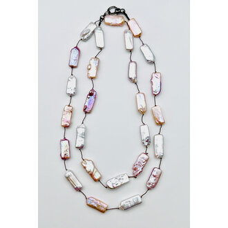 JMNYC DESIGNS Rectangular Freshwater Biwa Pearl Necklace