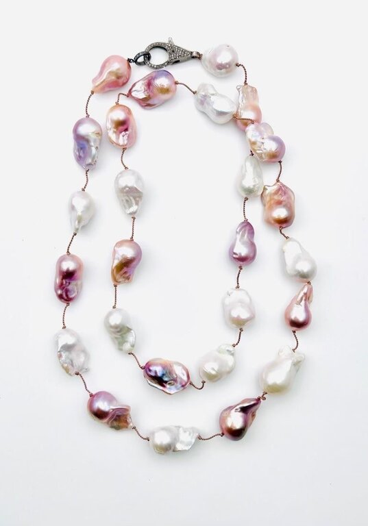 JMNYC DESIGNS JMNYC 36" White, Natural & Pink Pearl Necklace