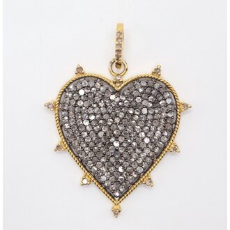 JMNYC DESIGNS Two-Tone Spike Heart Pendant