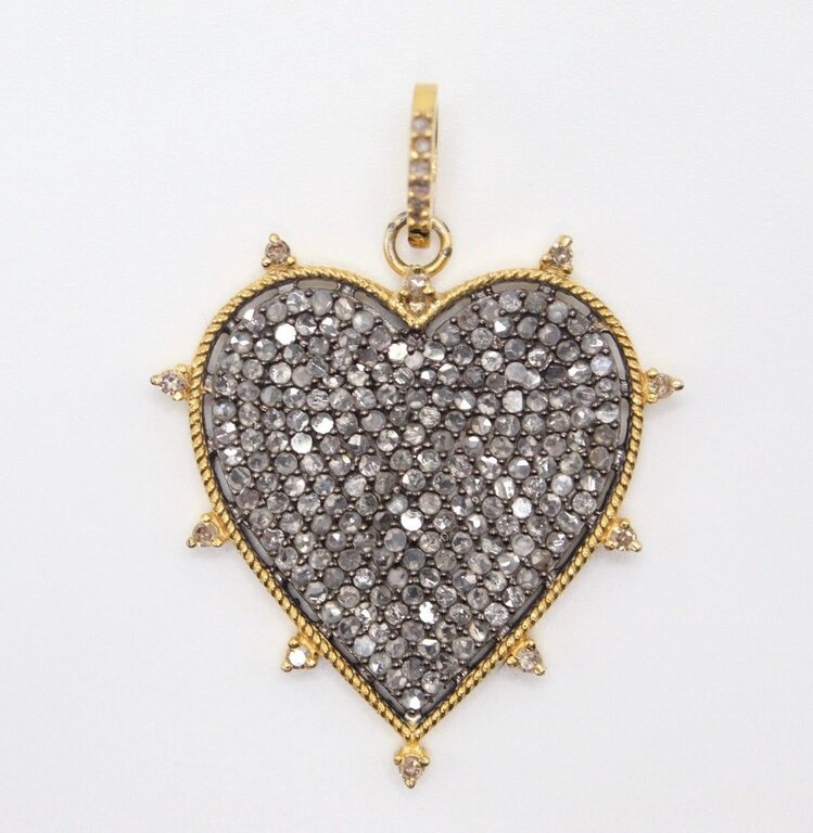 JMNYC DESIGNS JMNYC Two-Tone Spike Heart Pendant