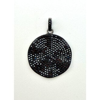 JMNYC DESIGNS Black Spinel Pave Wavy Disc